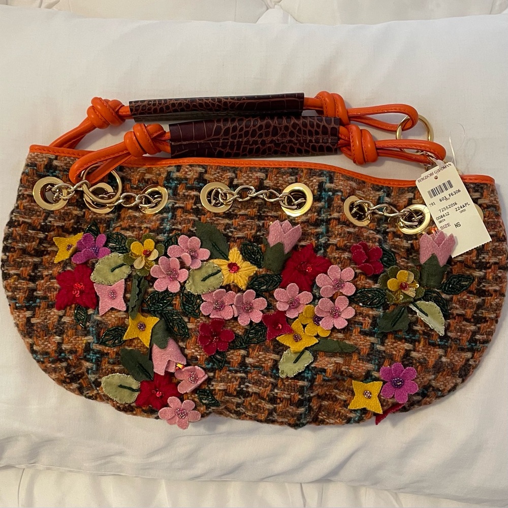 NWT Etro Multicolor Wool Floral Shoulder Bag from Bergdorf Goodman